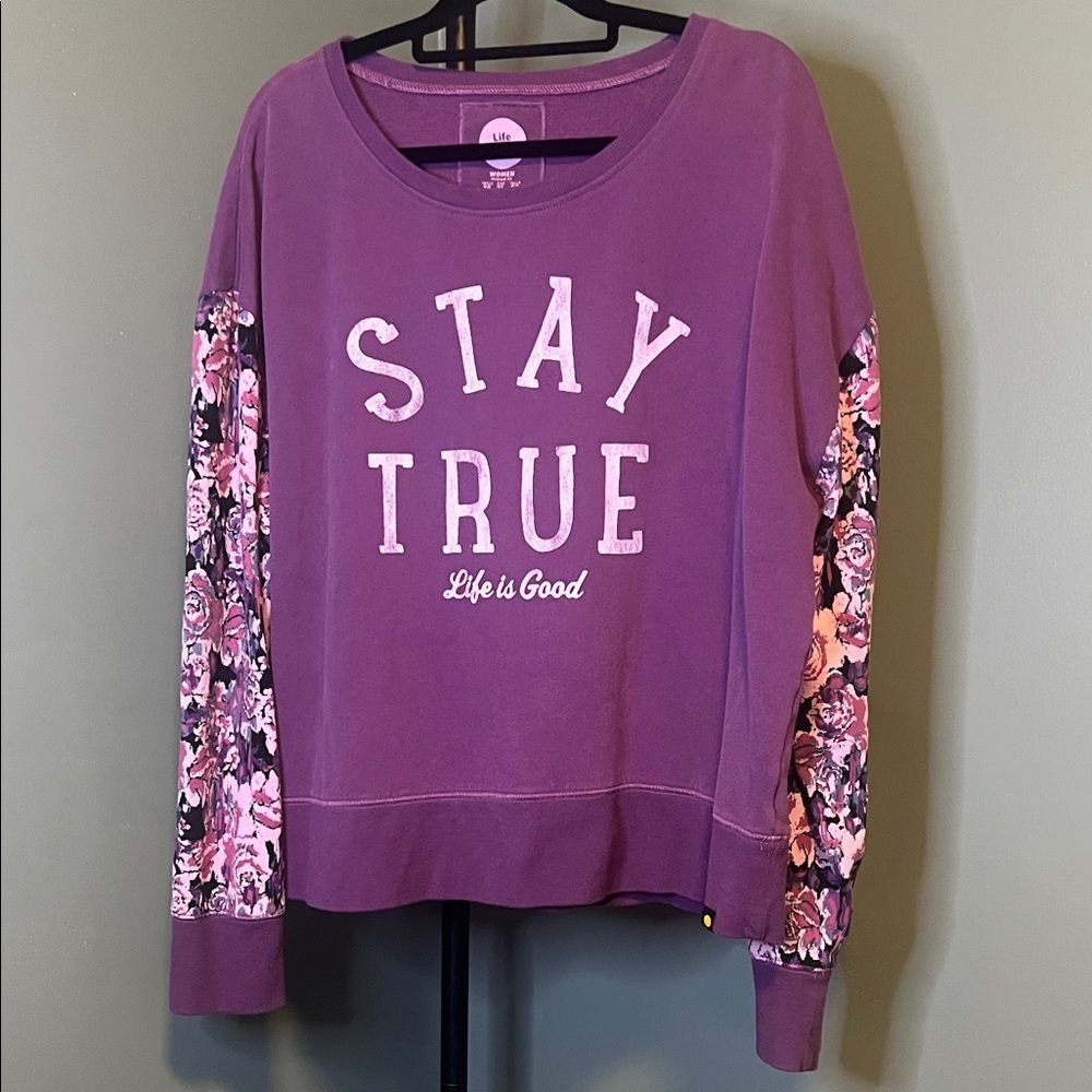 Life Is Good Purple Stay True Sweatshirt
